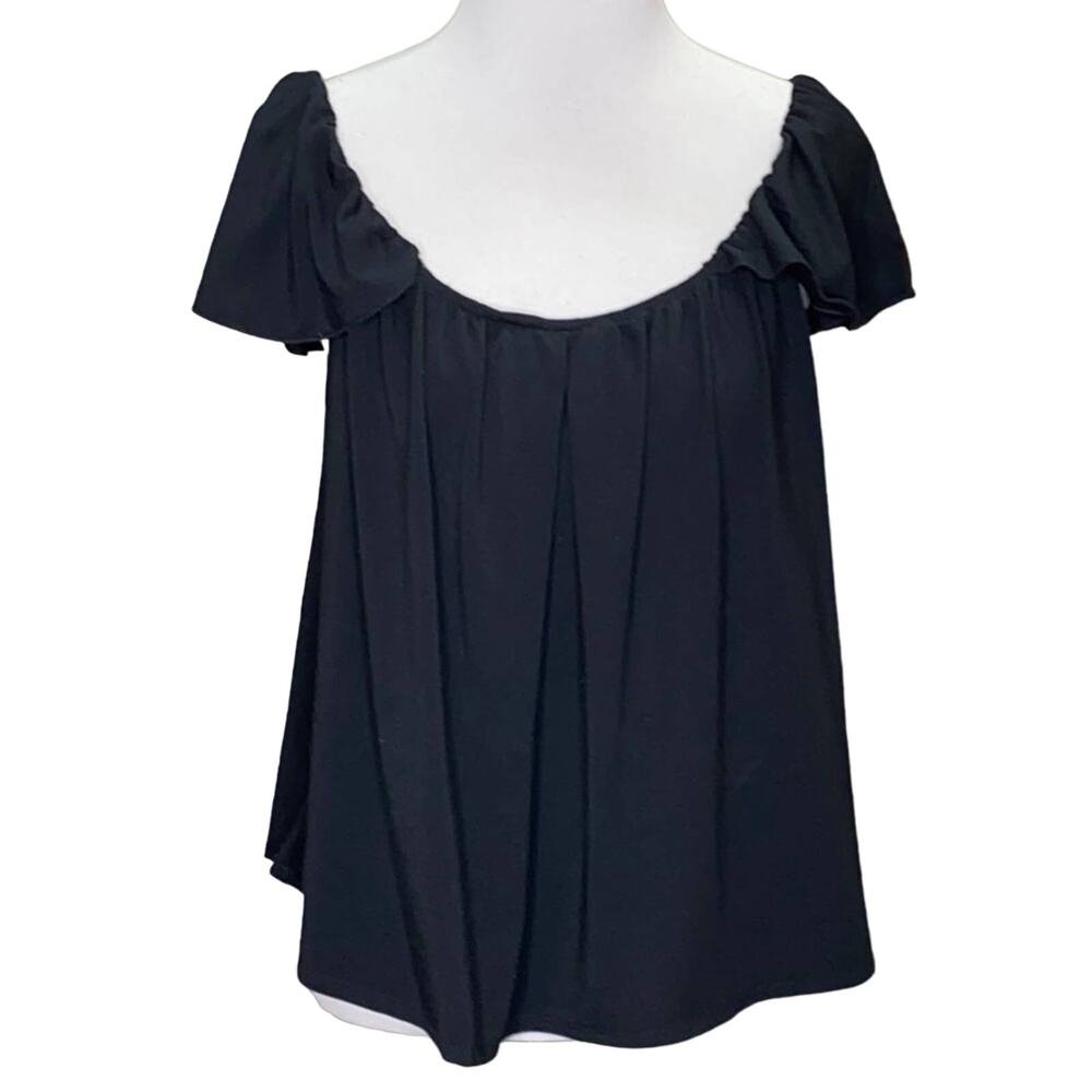 Naked Princess Amanda Tulip Sleeve Top Black NWT Size Medium